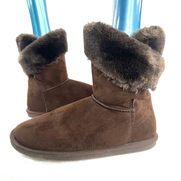 Apres by Lamo Terrace Women Size 11 Brown Microfiber Winter Boot Faux Fur - Picture 4 of 8